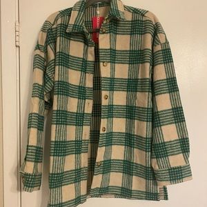 Jonah Green and Cream Checkered Shacket